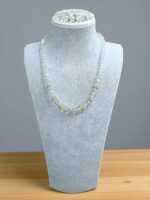 Beyaz Kristal Kolye Küpe Bileklik Set
